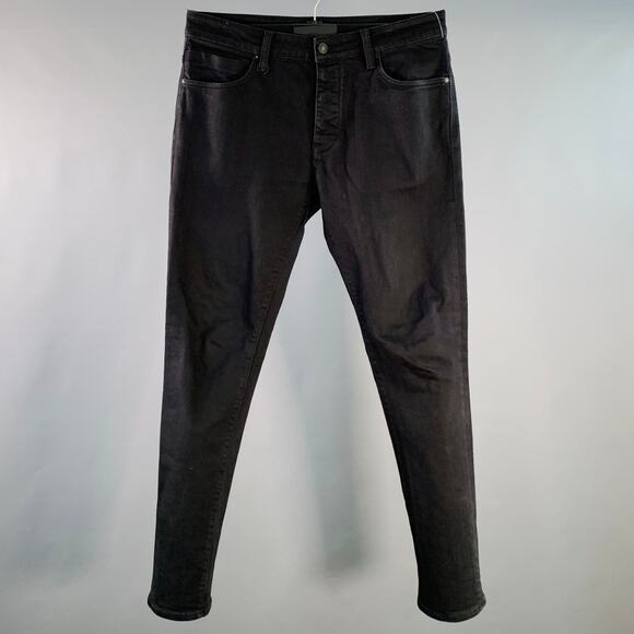 NEUW Size 32 Black Cotton Blend Slim Fit Button Fly Jeans